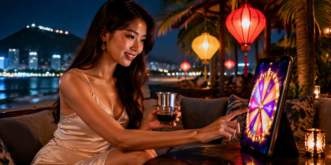 Người dùng Hội An trải nghiệm roulette trực tuyến tại quán cà phê
