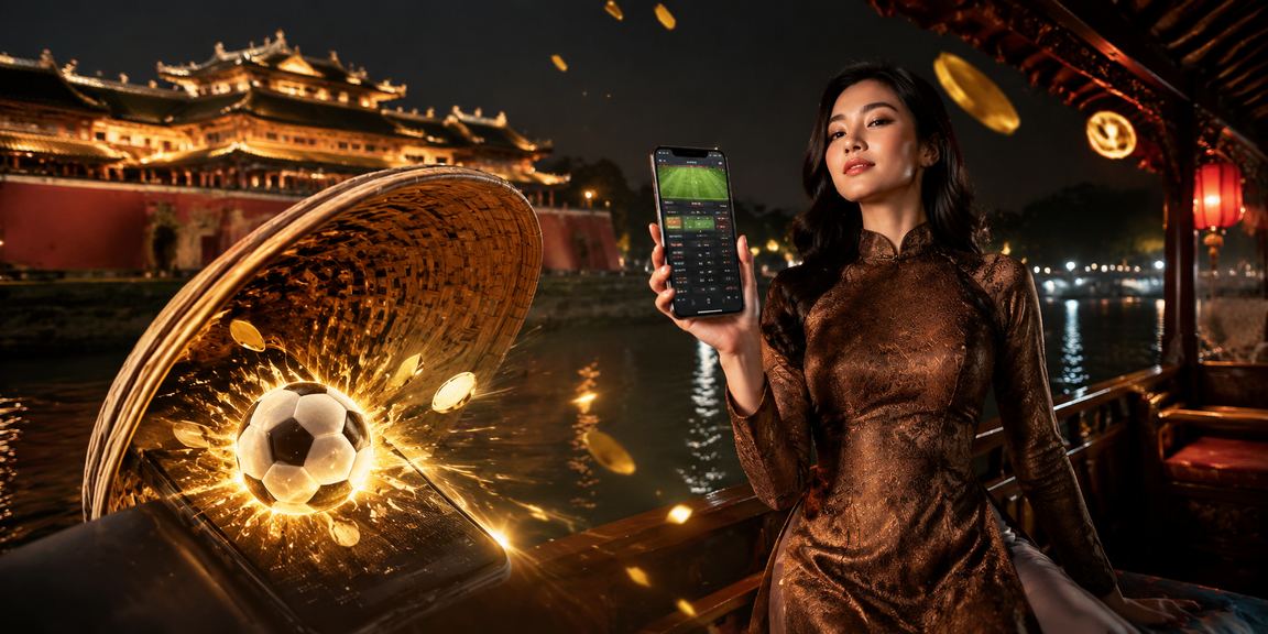 Người dùng Huế trải nghiệm casino trên điện thoại di động với nón lá truyền thống